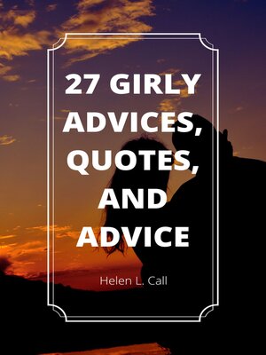 cover image of 27 girly advices, quotes, and Advice